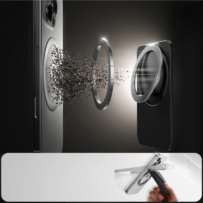 Joyroom JR-ZS432 Magnetische Geldbörse, kompatibel mit MagSafe, Schwarz