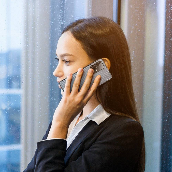 Kryt pouzdra Dux Ducis Fino z nylonového materiálu pro Samsung Galaxy A72 4G šedý