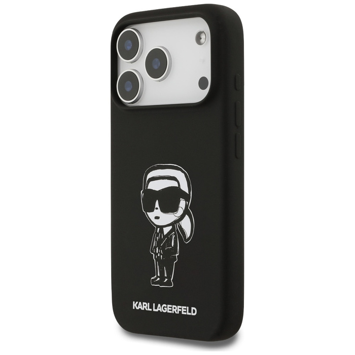 Etui Karl Lagerfeld Silicone Karl Sketch & Logo MagSafe do iPhone 17 Pro czarny