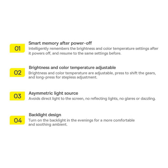 Lampe LED Baseus i-wok2 pour éclairage d&#39;écran de moniteur de bureau noir (DGIW000101)