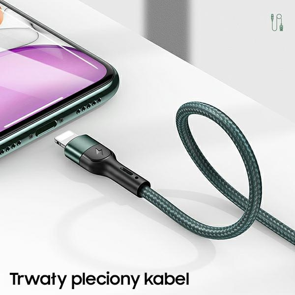 Kabel Geflechtkabel U55 Lightning für Set U55 grün / grün 1m SJ448USBSG02 (US-SJ448)