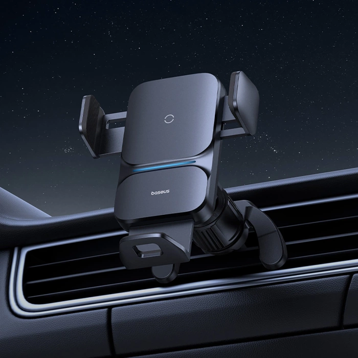 Cargador de inducción Baseus Wisdom, soporte para teléfono de coche para notas adhesivas, negro (CGZX000001)