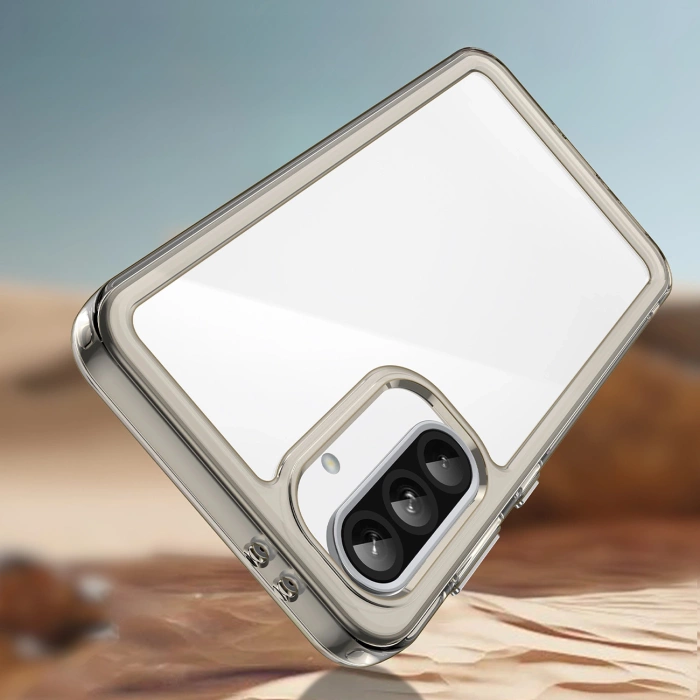 Outer Space Case für Samsung Galaxy A56 Cover mit flexiblem Rahmen - Halbtransparent, Schwarz