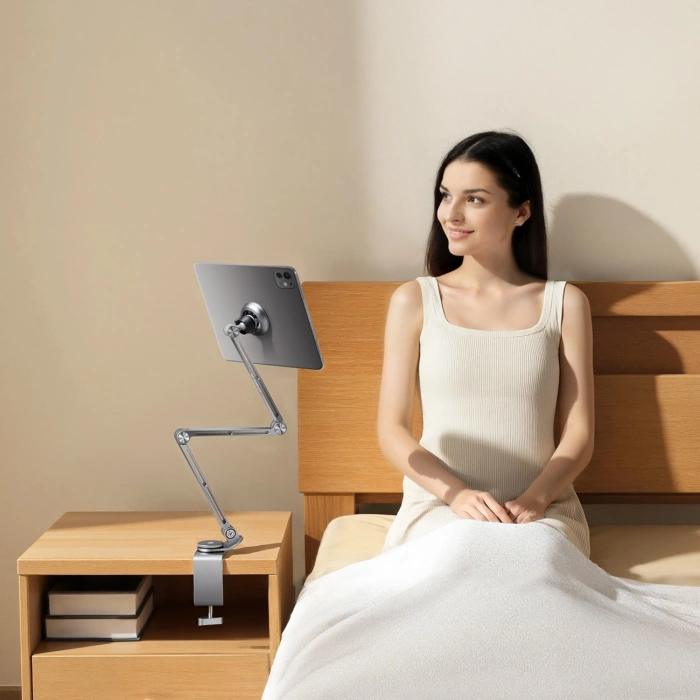 Uchwyt magnetyczny Wozinsky WTY0YS1 obrotowy 360° solidny na telefon tablet - szary