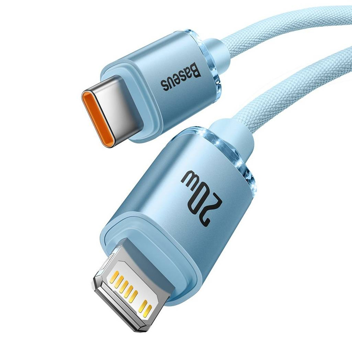 Baseus Crystal Shine Series USB Type C cable - Lightning Fast Charging Power Delivery 20W 2m blue (CAJY001403)