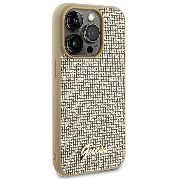 Etui Guess GUHCP15LPMSDGSD iPhone 15 Pro 6.1" złoty/gold hardcase Disco Metal Script Case