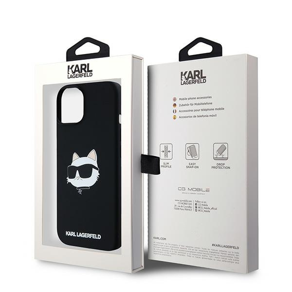 Etui Karl Lagerfeld KLHMP15SSCHPPLK iPhone 15 / 14 / 13 6.1" czarny/black hardcase Silicone Choupette Head MagSafe