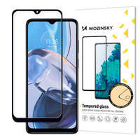 Wozinsky Full Glue verre trempé Motorola Moto E22i / E22 plein écran avec cadre noir (case friendly)