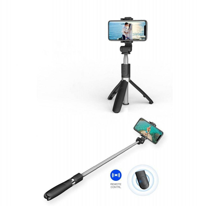 TECH-PROTECT L01S WIRELESS SELFIE STICK TREPPIEDE NERO 