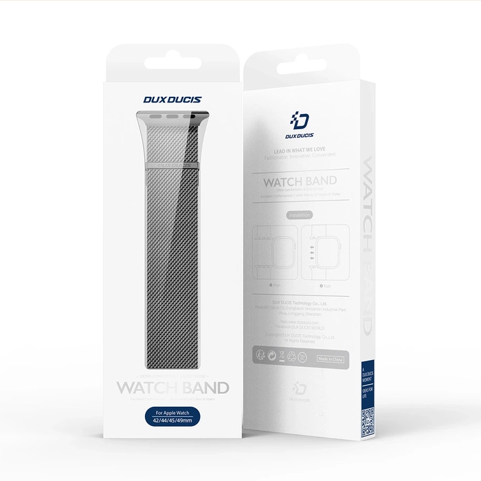 Dux Ducis Armband Milanese Pro für Apple Watch 42/44/45/49 mm – Schwarz