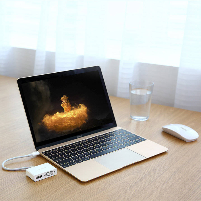 Adaptateur de Ugreen convertisseur vidéo USB Type C - HDMI / VGA blanc (MM123)