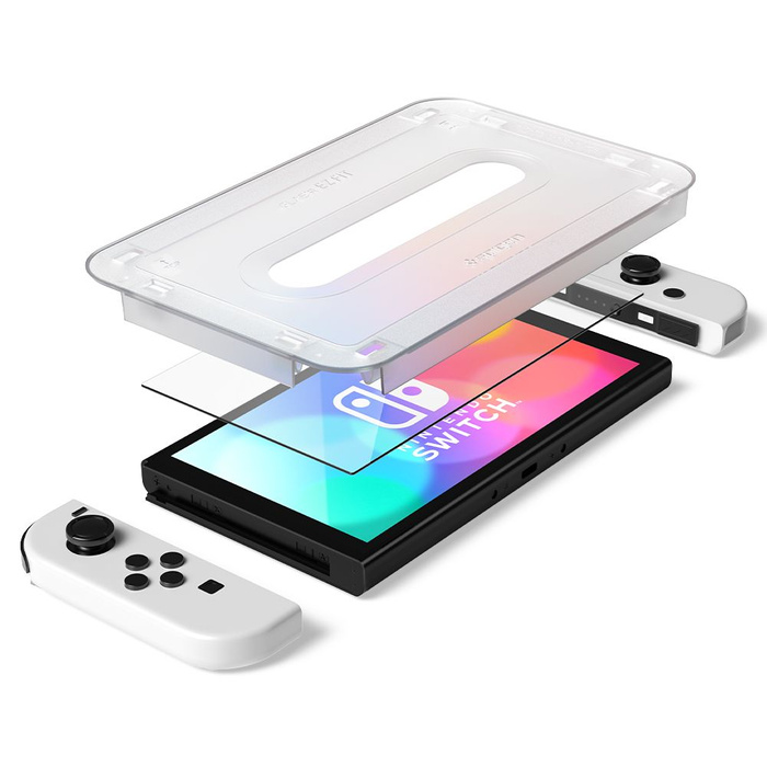 Edzett üveg SPIGEN Nintendo Switch Oled Glas.Tr "ez Fit" 2 csomag