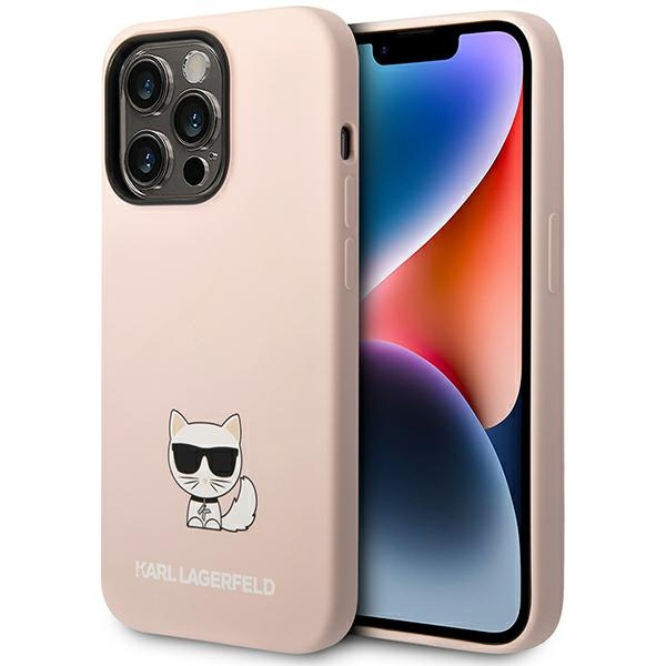 Hülle KARL LAGERFELD Apple iPhone 14 Pro Silicone Choupette Body Hellrosa Hartcase