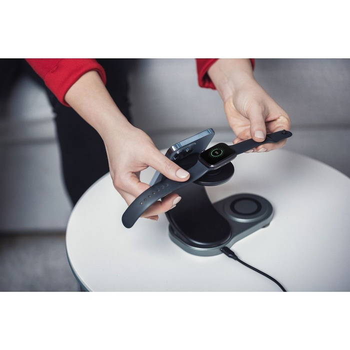 Forcell charger inductive Qi 3in1 15W WC12 supports charging from MagSafe black