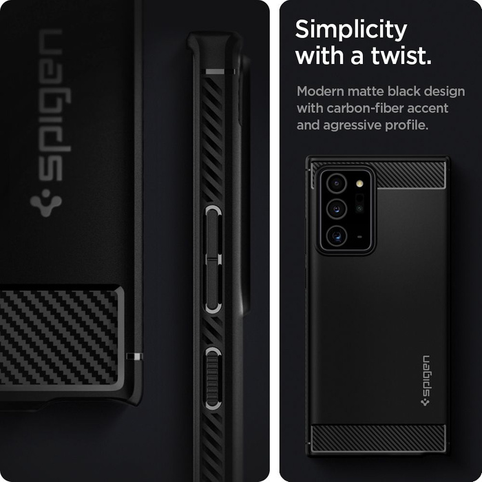 Case Spigen Galaxy Note 20 Ultra Rugged Armor MATTE Black Case