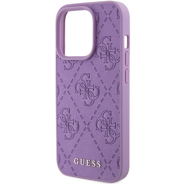 Etui Guess GUHCP15LP4EPMU iPhone 15 Pro 6.1" fioletowy/light purple hardcase Leather 4G Stamped Case
