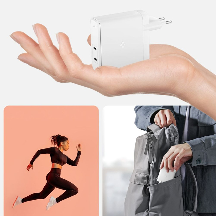 Ladergerät Spigen ARCSTATION PRO GAN-1402 2-PORT NETZWERK LADEGERÄT 140W WEISS