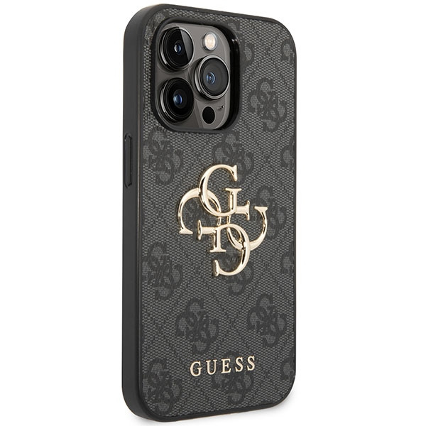 Hülle Guess GUHCP15L4GMGGR iPhone 15 Pro 6.1" grau/grau hartcase 4G Big Metal Logo Case