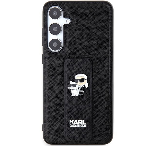 Etui Karl Lagerfeld KLHCS24SGSAKCPK Samsung Galaxy S24 S921 czarny/black hardcase Gripstand Saffiano Karl&Choupette Pins Case