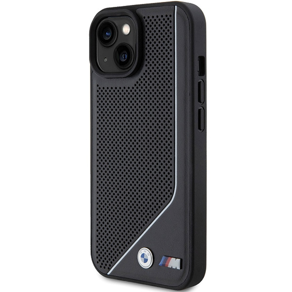 Case Bmw Bmhmp15s23pucpk IPhone 15 / 14 / 13 6.1" Black/black Hardcase Perforated Twisted Line MagSafe Case