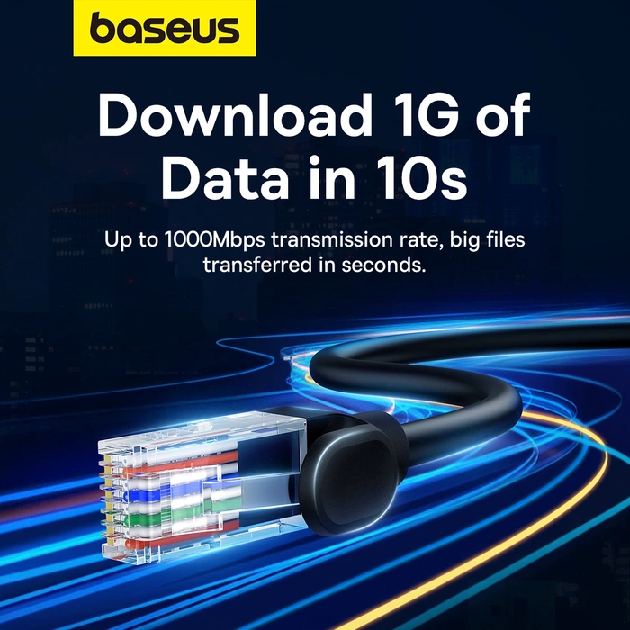 Baseus Ethernet CAT5, 1,5m network cable (black)