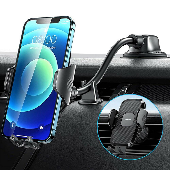 Joyroom mechanical long arm car phone holder for dashboard black (JR-ZS259)