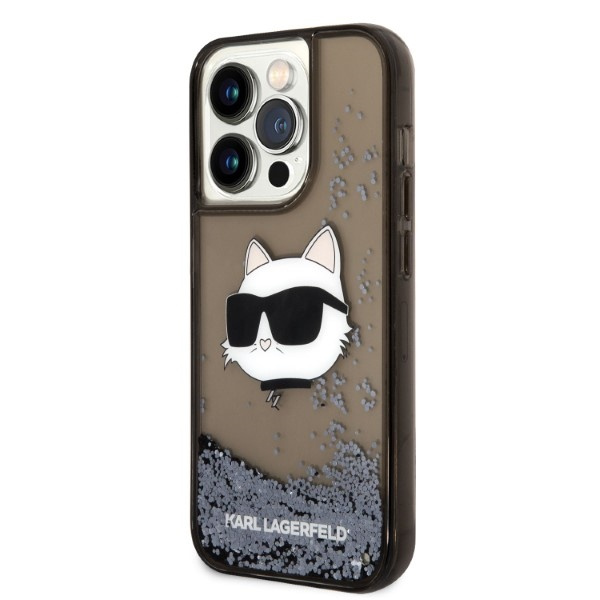 Karl Lagerfeld KLHCP14LLNCHCK iPhone 14 Pro 6,1" black/black hardcase Glitter Choupette Head