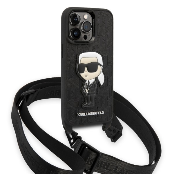 Karl Lagerfeld KLHCP14LSTKMK iPhone 14 Pro 6,1" black/black hardcase Monogram Ikonik Patch
