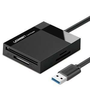 UGREEN CR125 4-in-1 USB 3.0 Kartenleser, 0,5 m (schwarz)