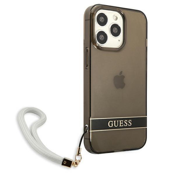 Case GUESS Apple iPhone 13 13 Pro Translucent Stap Black Hardcase
