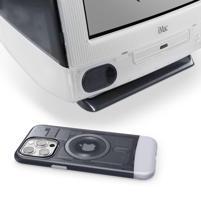 Hülle iPhone 15 Pro Max Spigen Classic C1 Mag MagSafe Graphit Case