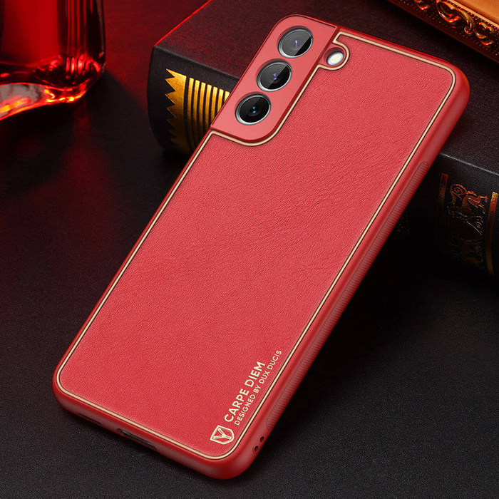 Dux Ducis Yolo elegantní pouzdro kryt z ekokůže Samsung Galaxy S22+ (S22 Plus) červený