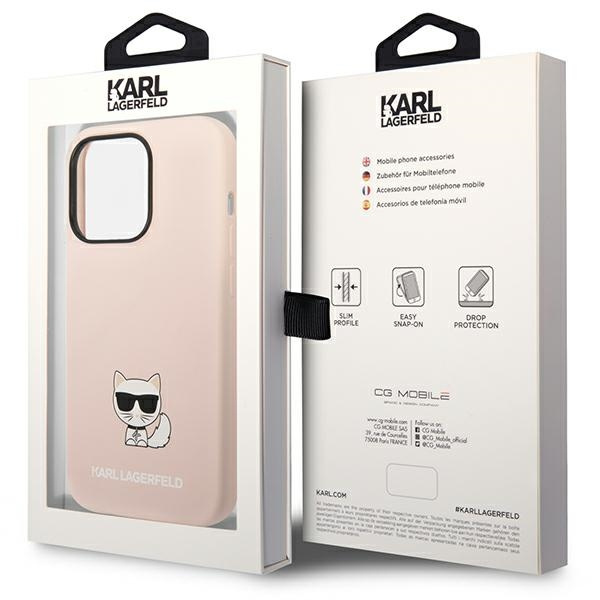 Case KARL LAGERFELD Apple iPhone 14 Pro Max Silicone Choupette Body Bright Pink Hardcase