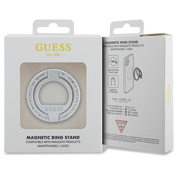 Guess MagSafe Ring stand GUMRSALDGS silver/silver Rhinestone