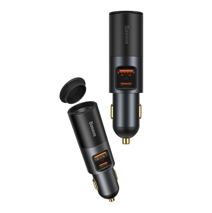 Baseus Share Together USB / USB Typ C Autoladegerät / 120W Zigarettenanzünderbuchse Quick Charge Power Delivery grau (CCBT-C0G)