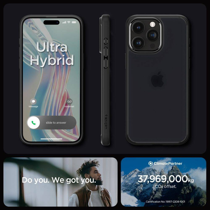 Obal Spigen Ultra Hybrid iPhone 15 Pro Frost Black Case