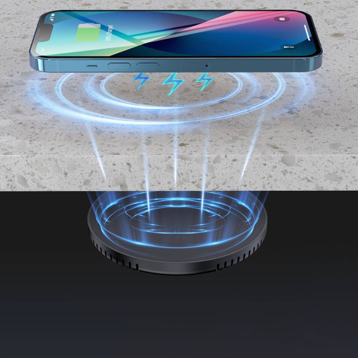 [B WARE]  Choetech 10W Untertisch-Induktionsladegerät + EU-Ladegerät mit Stromkabel schwarz (T590-F)