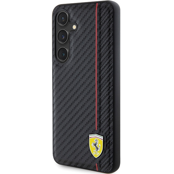 Etui Ferrari FEHCS24SN3DUR Samsung Galaxy S24 S921 czarny/black hardcase Carbon Printed Line Case