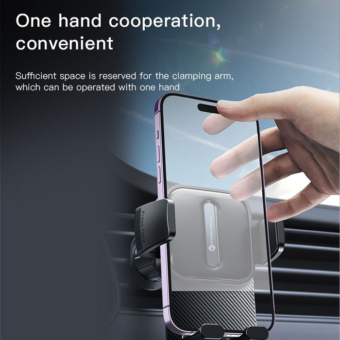 Uchwyt na telefon do samochodu uniwersalny Forcell F-Grip Guardian AV do kratki czarny