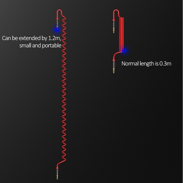 Adattatore USAMS Jack 3.5mm - Jack 3.5mm Spring Audio 1.2m SJ256YP02 US-SJ256 Rosso