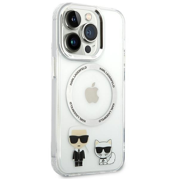 Case Karl Lagerfeld KLHMP14XHKCT iPhone 14 Pro Max 6.7" hardcase transparent/transparent Karl &amp; Choupette Aluminum MagSafe