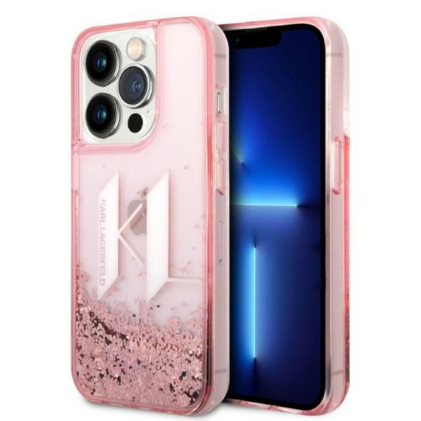 Karl Lagerfeld KLHCP14LLBKLCP iPhone 14 Pro 6,1" rosa/rosa hartcase Liquid Glitter Big KL
