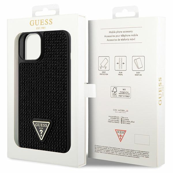 Hülle Guess GUHCP14SHDGTPK iPhone 14 6.1" schwarz/schwarz hartcase Strass-Dreieck Case