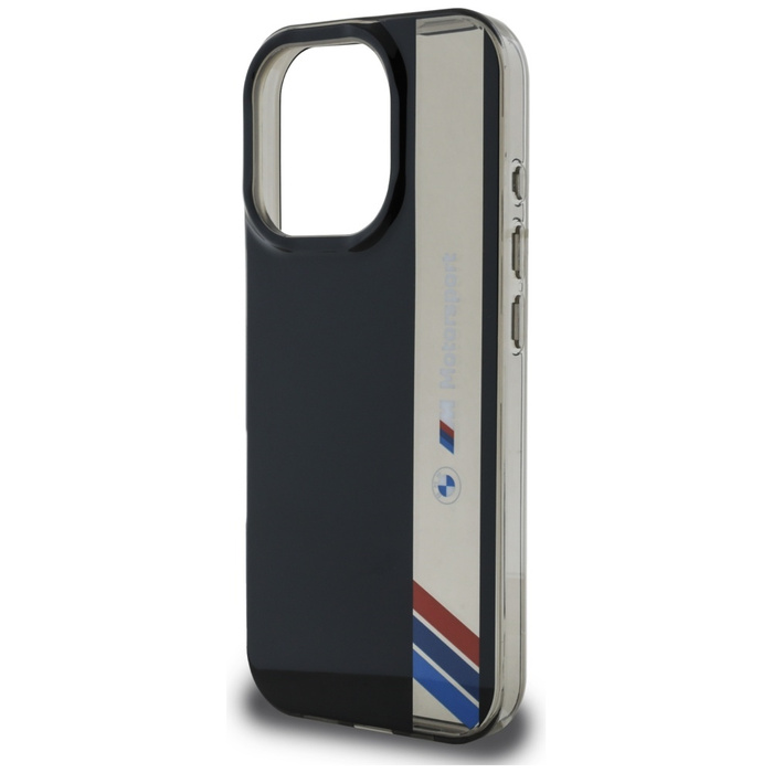 Hülle BMW Motorsport IML Vertical Stripe für iPhone 16 Pro Max schwarz
