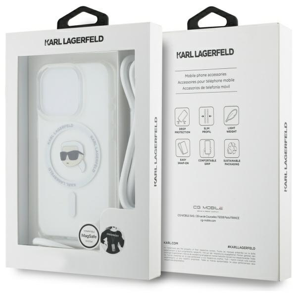 Etui Karl Lagerfeld iPhone 16 Pro Max 6.9" hardcase transparent Crossbody IML Karl Head Magsafe