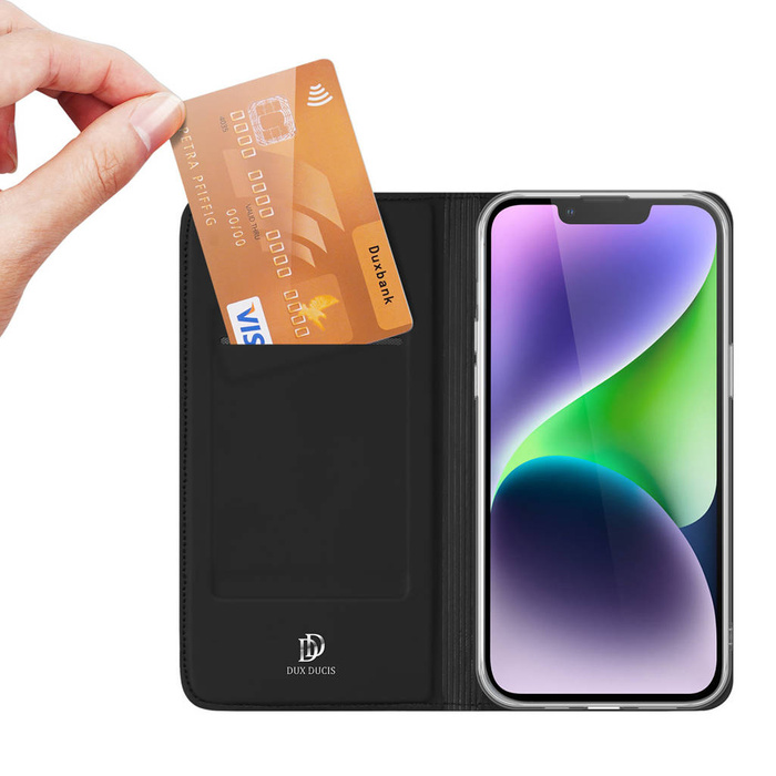 Peněženka Dux Ducis Skin Pro pro iPhone 15 Plus – černá