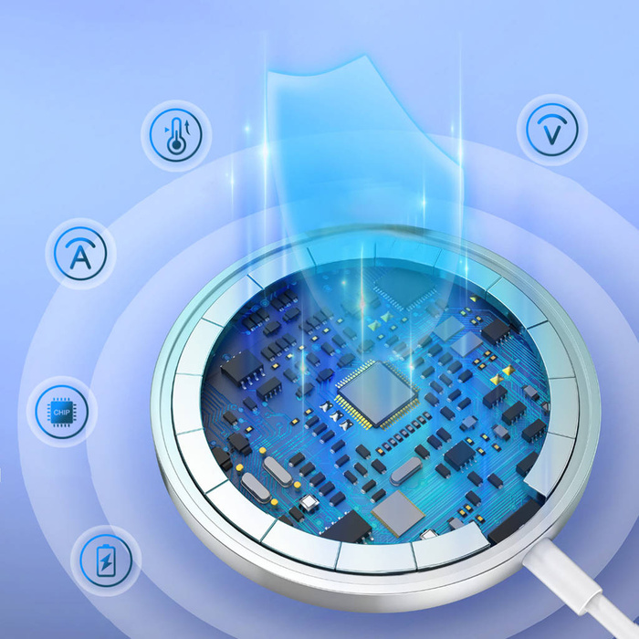 Choetech indukční nabíječka 15W s USB C kabelem bílá (T518-F)