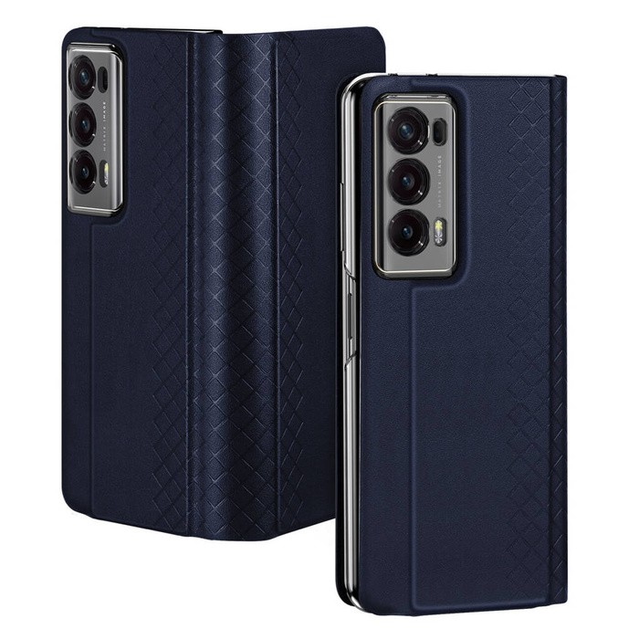 Custodia in pelle Dux Ducis Bril con supporto e portafoglio per Honor Magic VS - blu