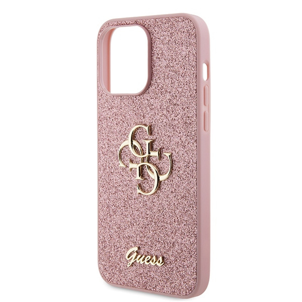 Guess GUHCP15LHG4SGP iPhone 15 Pro 6.1" rosa/rosacase Glitter Script Big 4G