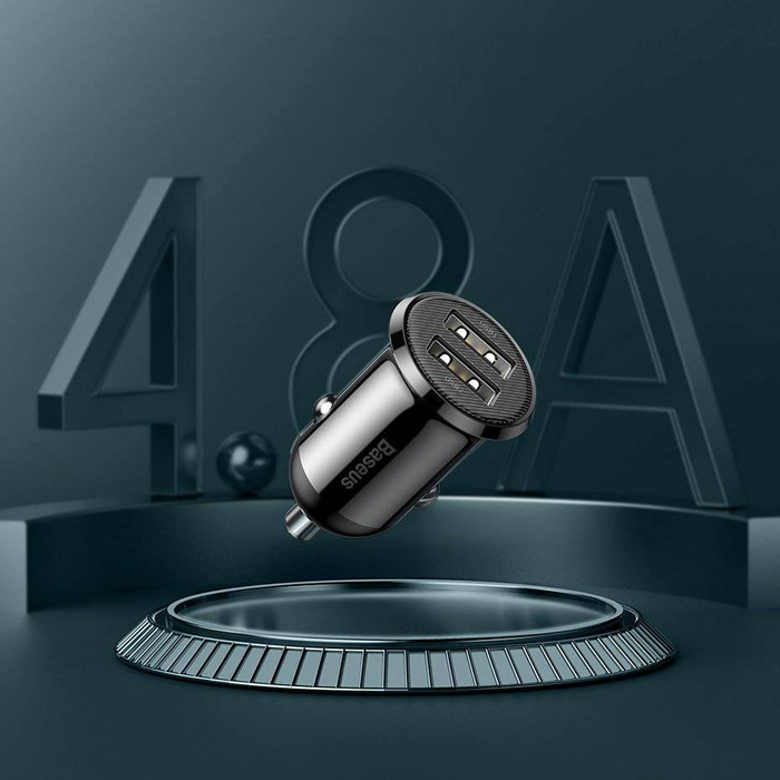 Baseus Grain Pro car charger 2x USB 4.8 A white (CCALLP-02)